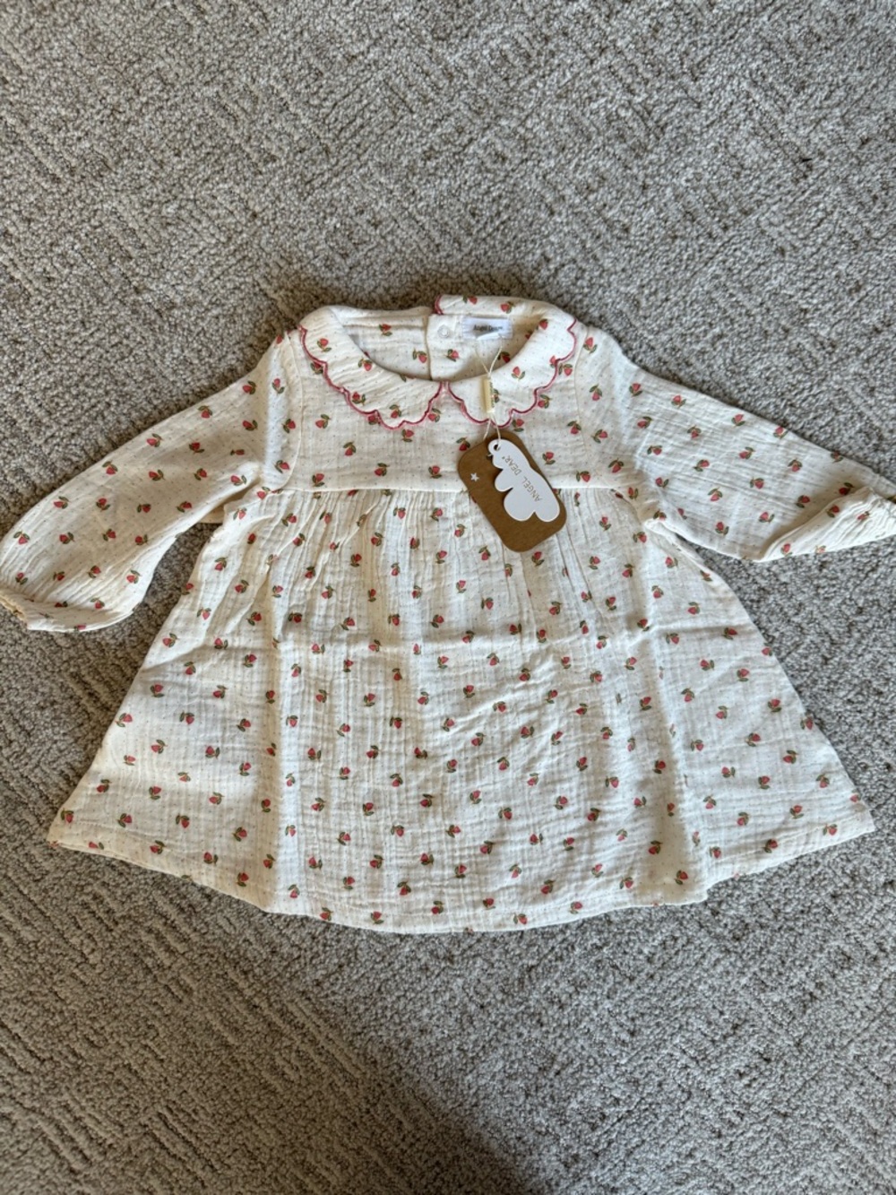 Angel Dear Cream Dress with Pink Floral Print